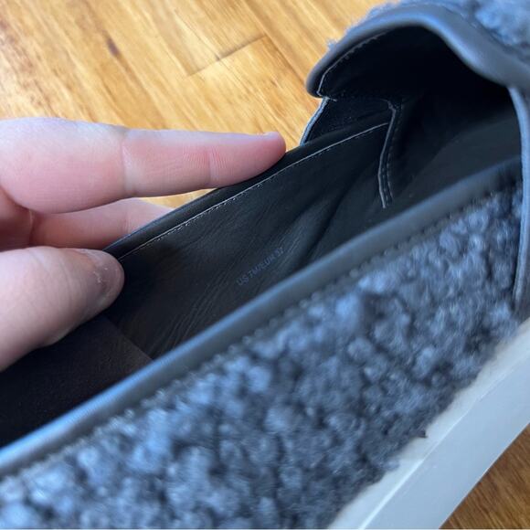 Vince Light Grey Shearling Fuzzy Blair Slip On Sneakers Size 7 - Picture 7 of 7